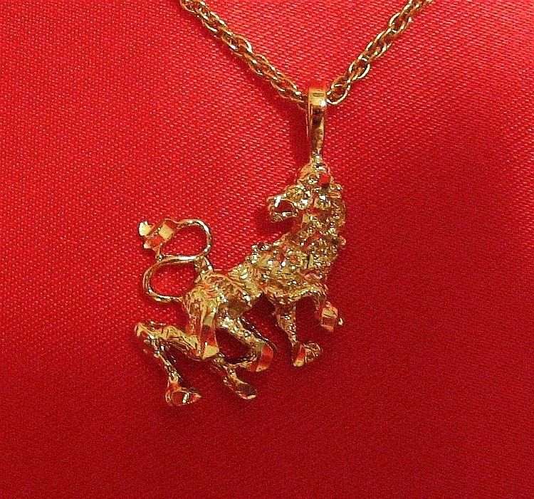 14K 14kt 14 k GOLD BONDED ZODIAC LEO CHARM/PENDANT  